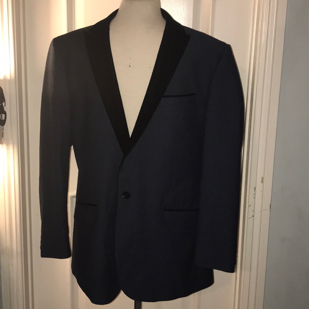 Men’s velvet lapel one button suit jacket
